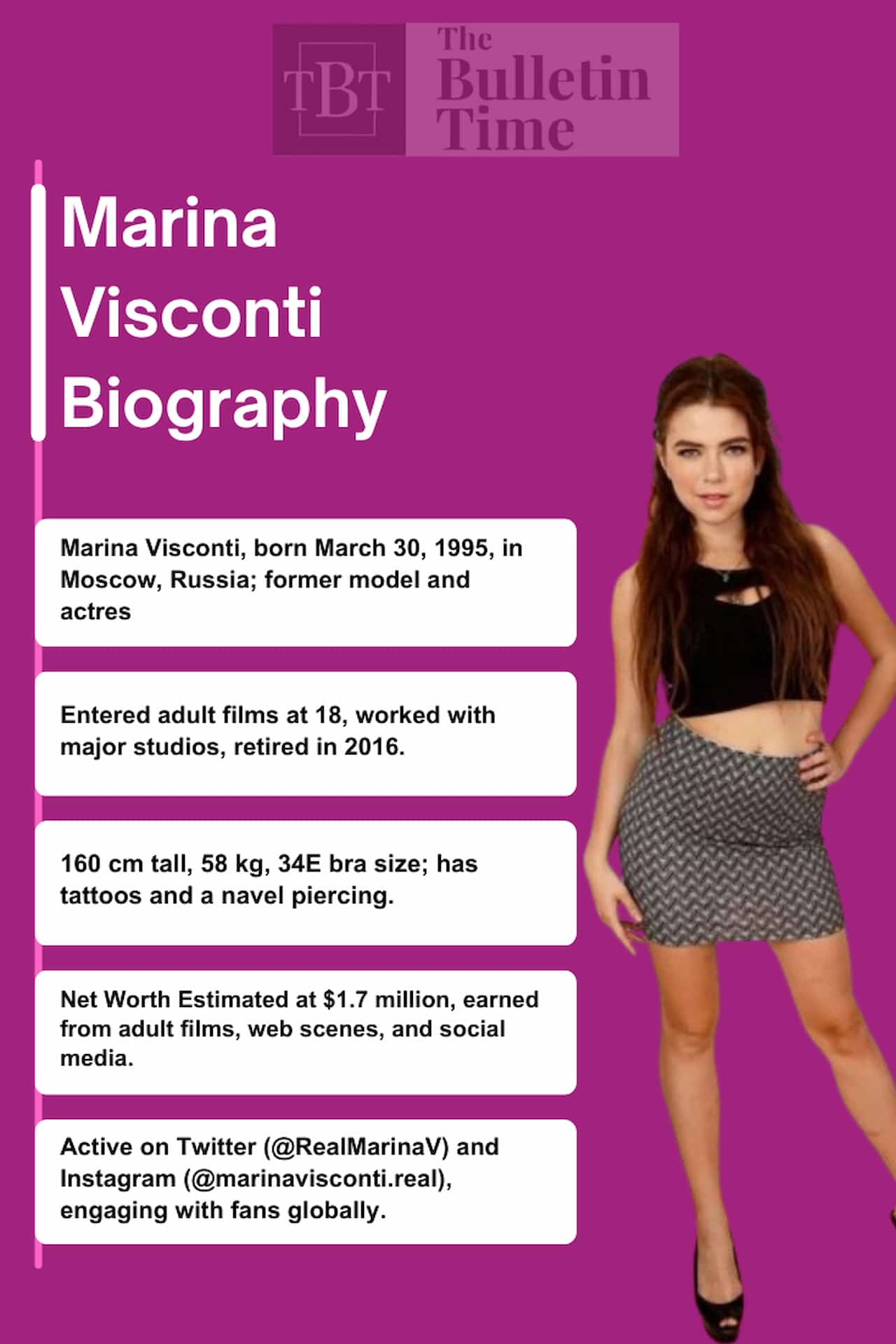 Marina Visconti Biography, Early Days, Education, Personal Life,  Professional Career, Height, Age, Net Worth, and Everything - The Bulletin  Time