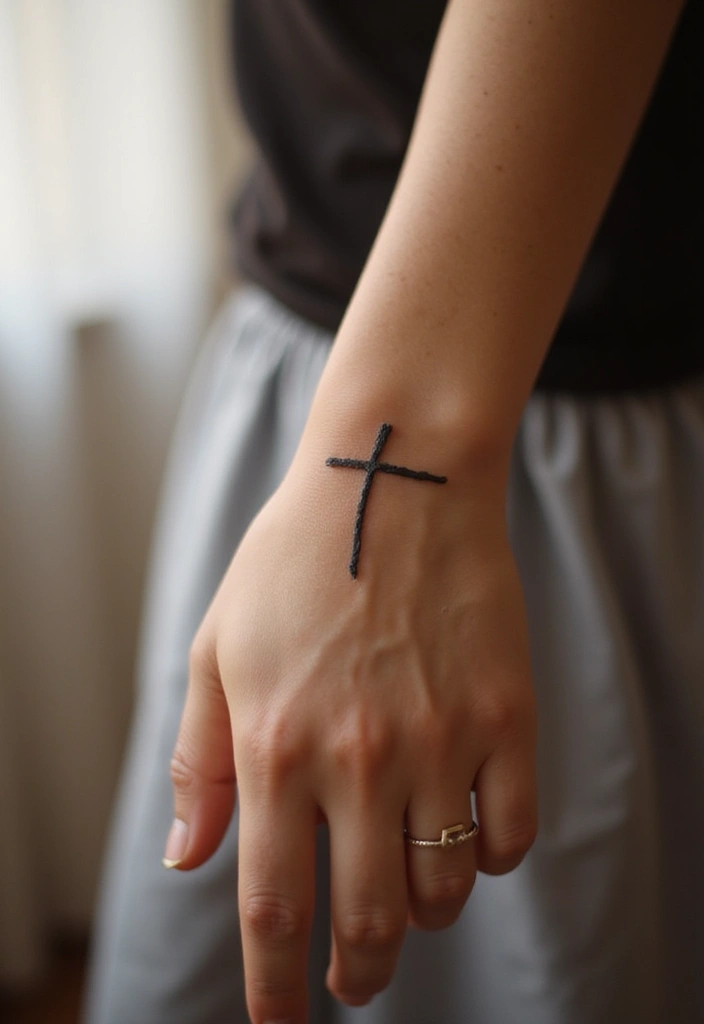 20 Inspiring Small Tattoo Designs for Women That Are Perfect for Any Occasion! - 17. Simple Cross Tattoos