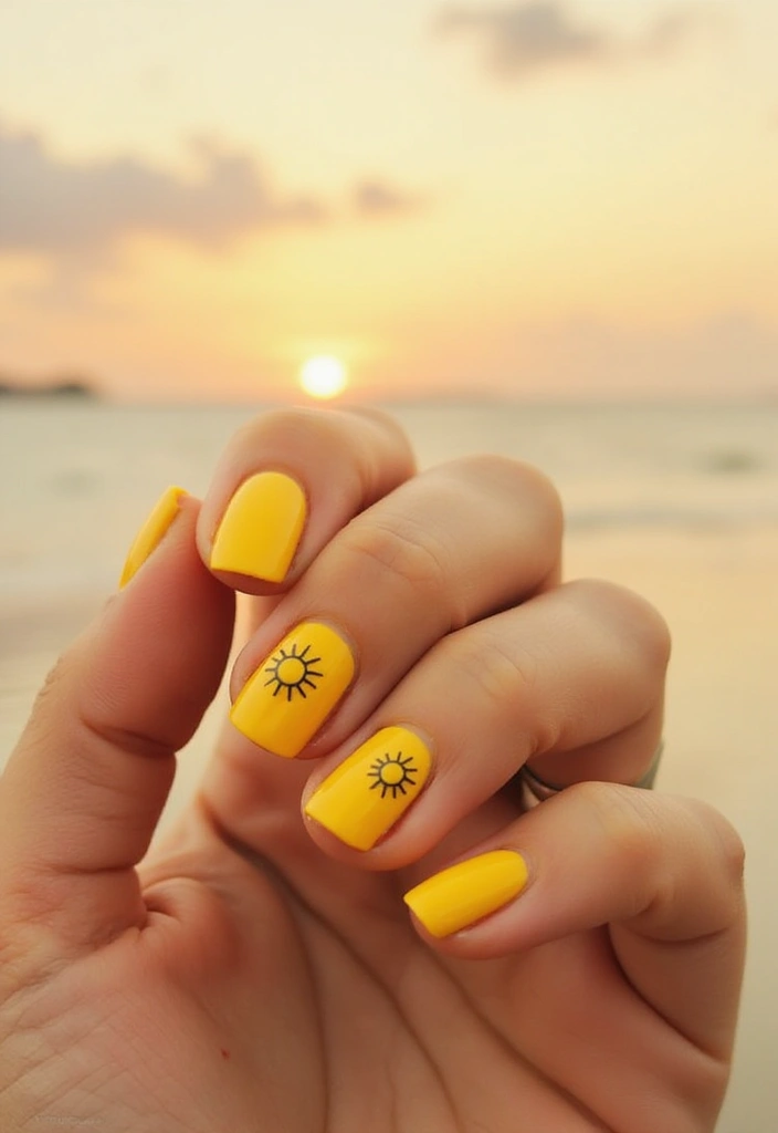 20 Summer Yellow Nails That Will Brighten Up Your Day (Don't Miss #10!) - 11. Minimalist Sunshine