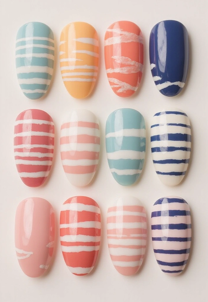 20 Trendy Spring Nail Art Ideas You Can’t Miss (Especially #1!) - 10. Striped Nail Art