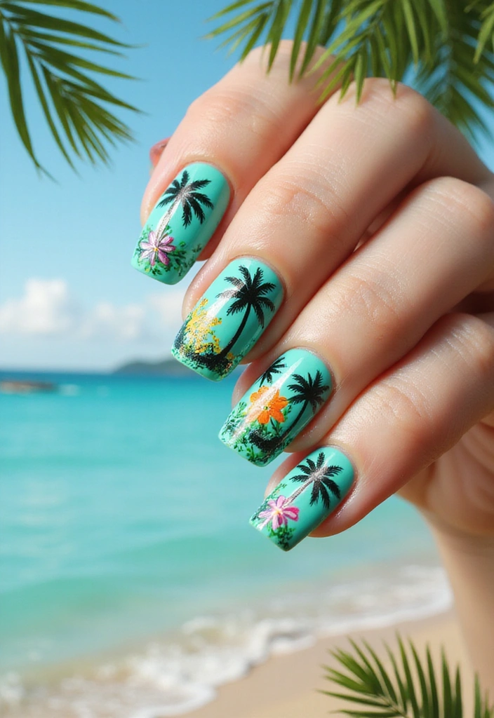 20 Trendy Spring Nail Art Ideas You Can’t Miss (Especially #1!) - 11. Tropical Nail Art