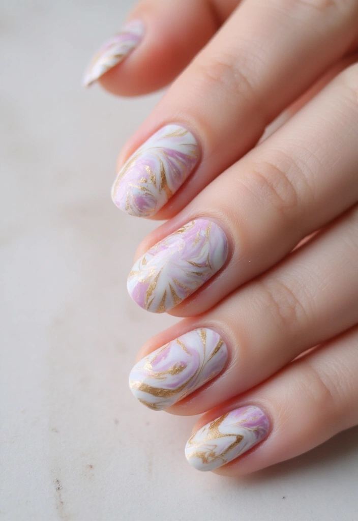 20 Trendy Spring Nail Art Ideas You Can’t Miss (Especially #1!) - 12. Marbled Nail Art