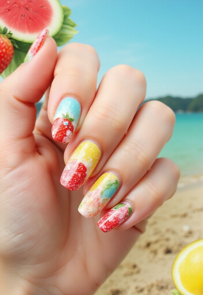 20 Trendy Spring Nail Art Ideas You Can’t Miss (Especially #1!) - 16. Seasonal Fruit Nail Art