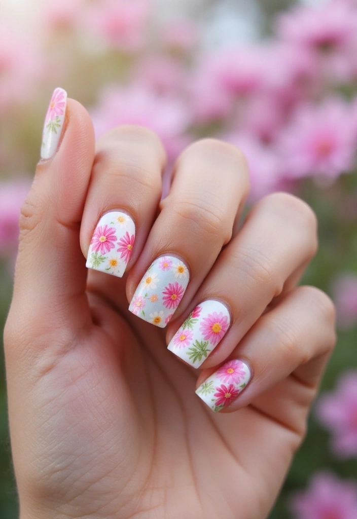 20 Trendy Spring Nail Art Ideas You Can’t Miss (Especially #1!) - 2. Floral Nail Art Designs