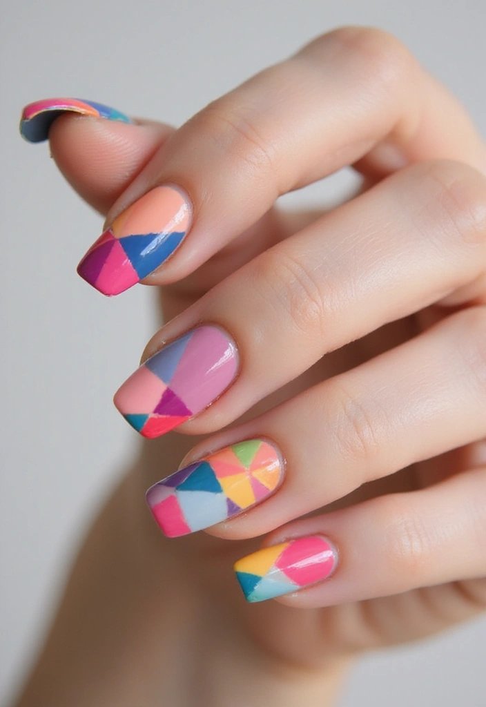 20 Trendy Spring Nail Art Ideas You Can’t Miss (Especially #1!) - 3. Geometric Nail Art
