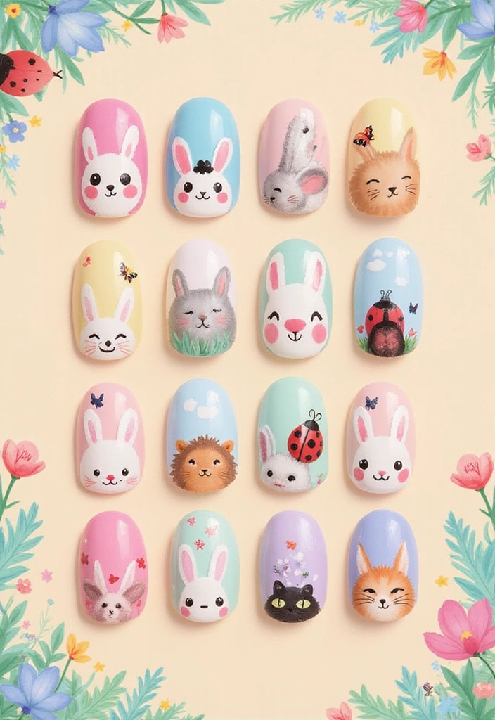 20 Trendy Spring Nail Art Ideas You Can’t Miss (Especially #1!) - 9. Cute Critter Nail Art