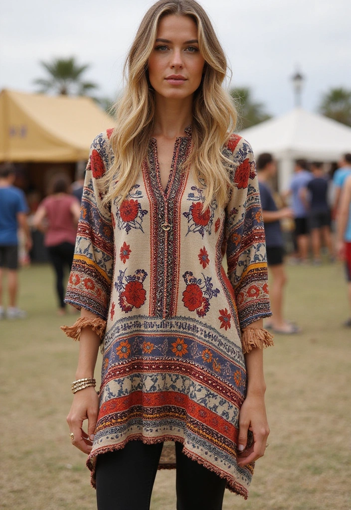 22 Bohemian Style Outfits That Will Make You the Star of Every Festival (You Won't Believe #7!) - 14. Layering with Tunics