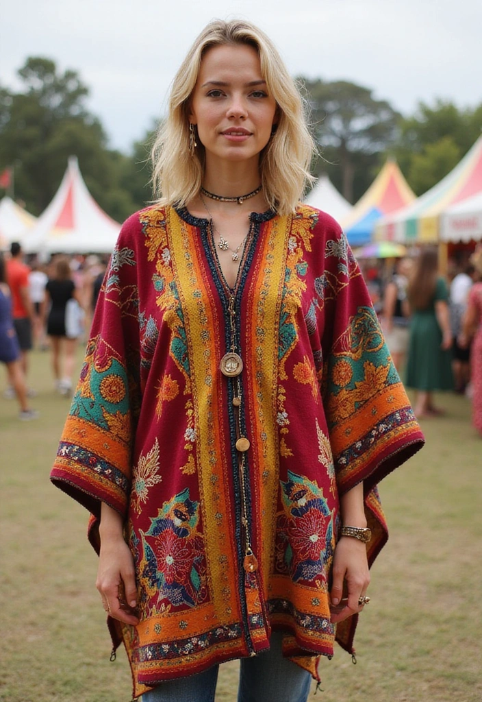 22 Bohemian Style Outfits That Will Make You the Star of Every Festival (You Won't Believe #7!) - 18. Oversized Ponchos