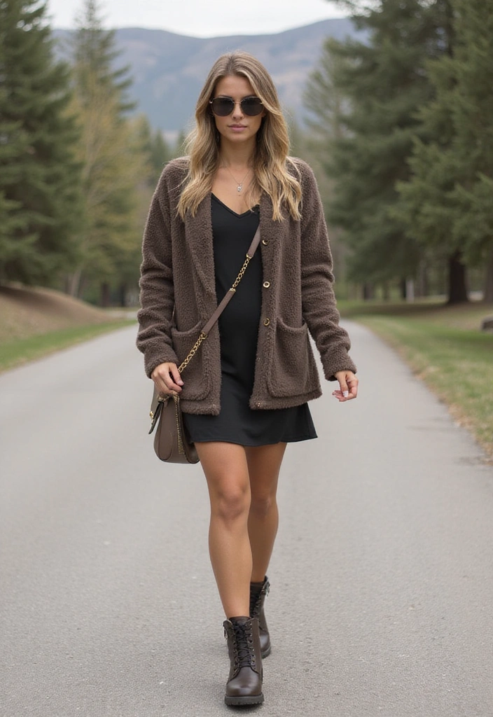 23 Cold Spring Outfits That Will Keep You Stylish and Warm (You Won't Believe #12!) - 15. Fashion-Forward Fleece Jacket with a Slip Dress