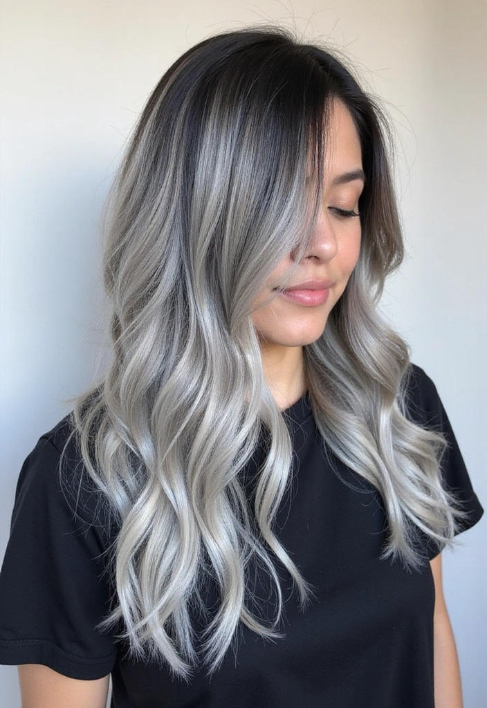23 Must-Try Balayage Ideas for Long Hair Brunettes This Season! - 10. Icy Platinum Balayage