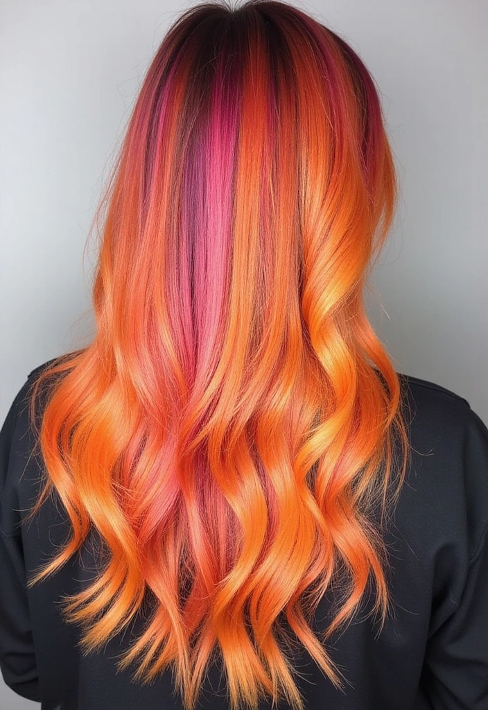 23 Must-Try Balayage Ideas for Long Hair Brunettes This Season! - 15. Radiant Sunset Balayage