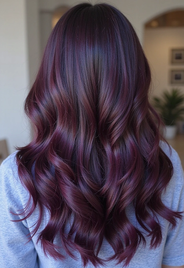 23 Must-Try Balayage Ideas for Long Hair Brunettes This Season! - 26. Midnight Purple Balayage