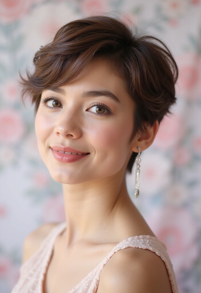 23 Pixie Cuts Perfect for Every Face Shape (Find Your Best Match!) - 6. Romantic Pixie for Diamond Faces