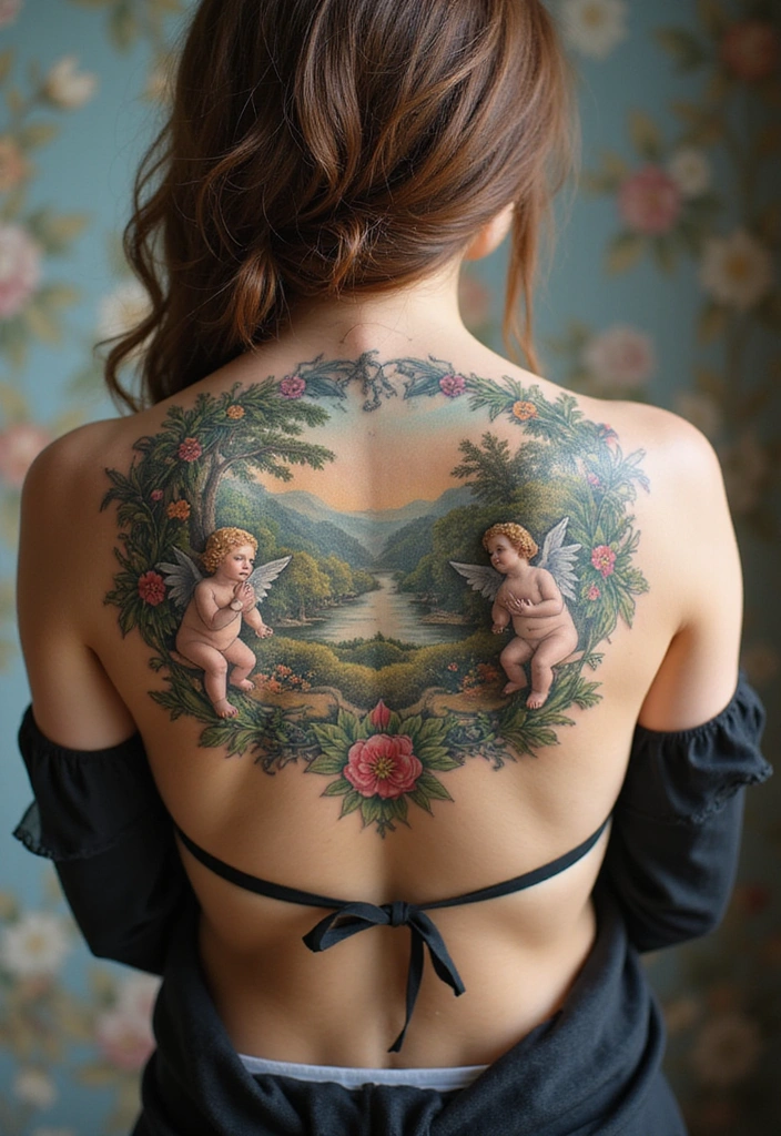 23 Rococo Revival Tattoos for the Baroque Beauty in You - 16. Rococo-Inspired Landscape Tattoos