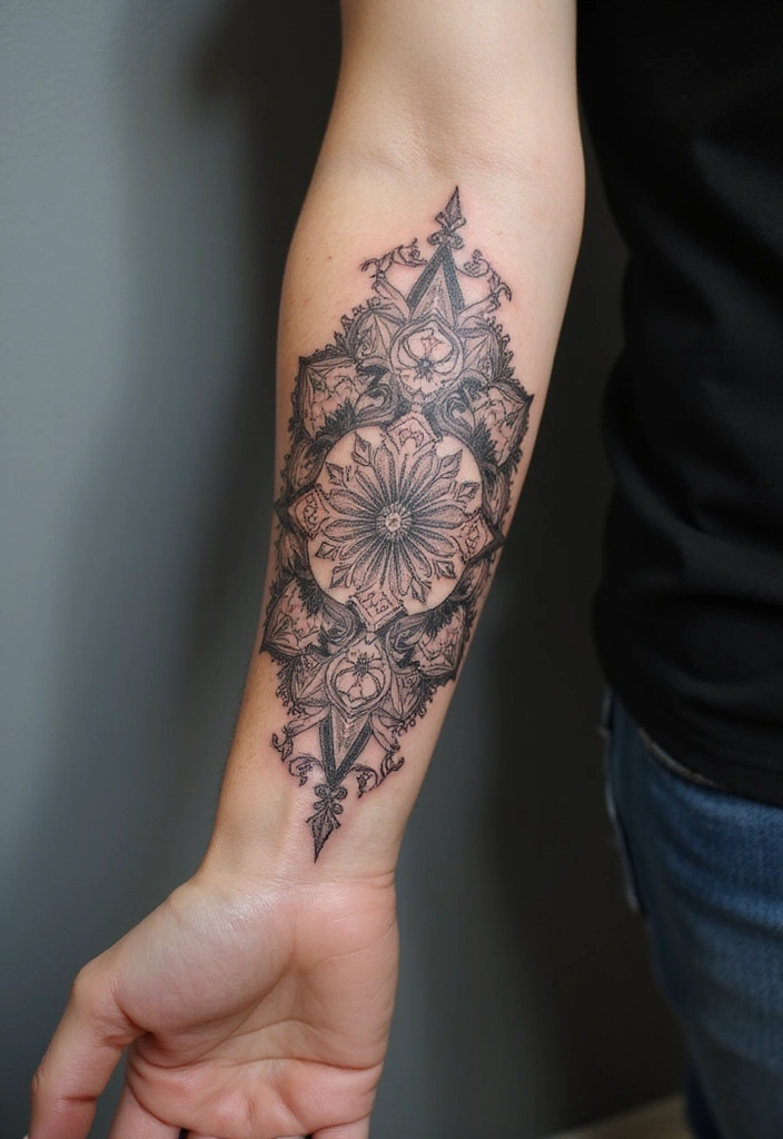 23 Rococo Revival Tattoos for the Baroque Beauty in You - 17. Rococo-Inspired Geometric Shapes