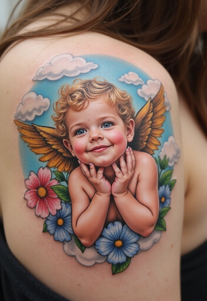 23 Rococo Revival Tattoos for the Baroque Beauty in You - 2. Cherubic Charm