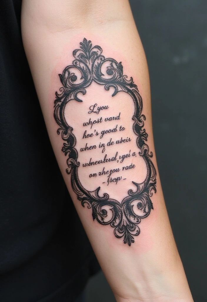 23 Rococo Revival Tattoos for the Baroque Beauty in You - 3. Ornamental Frames