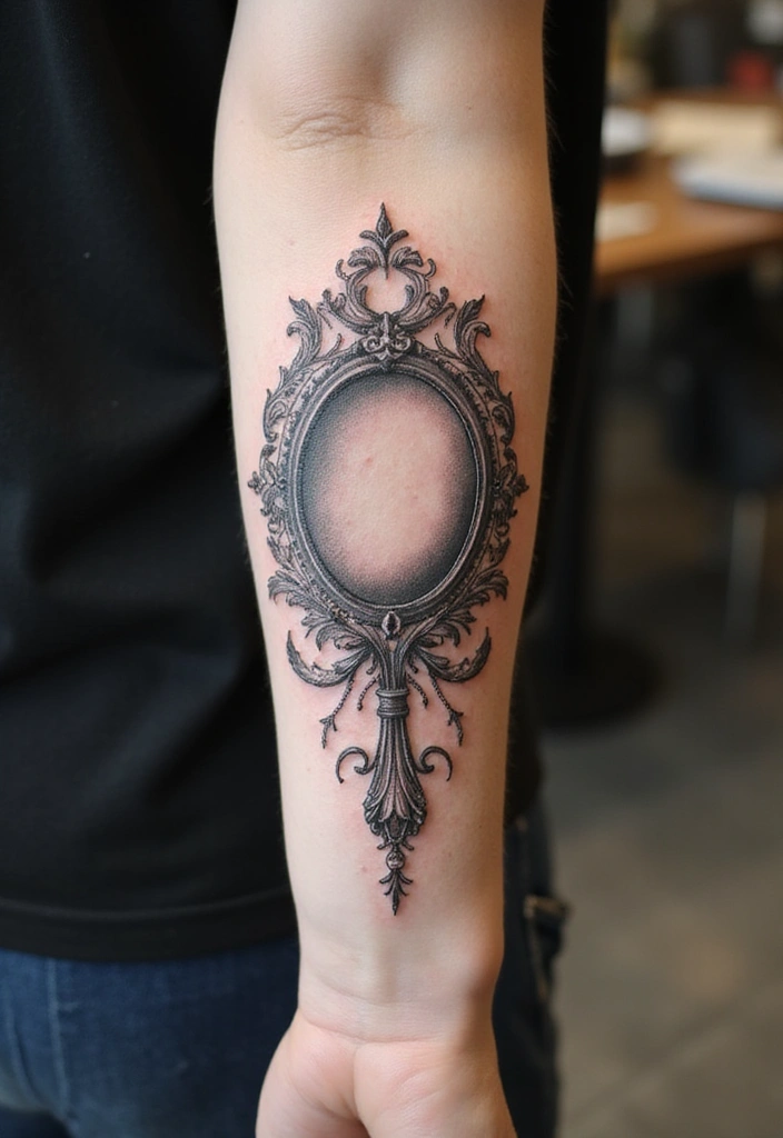 23 Rococo Revival Tattoos for the Baroque Beauty in You - 8. Rococo Mirrors