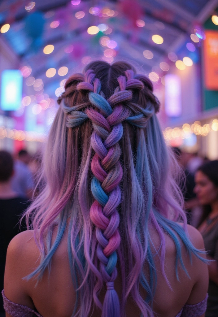24 Aura Beauty Hairstyles That Glow With Celestial Vibes - 16. Nebula-Inspired Twists