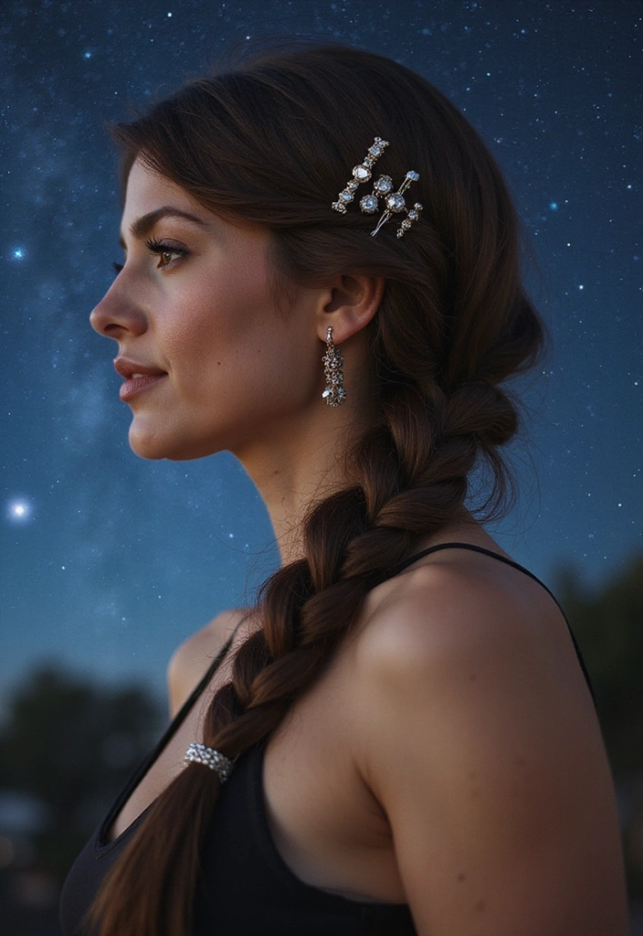 24 Aura Beauty Hairstyles That Glow With Celestial Vibes - 20. Stellar Side Braid
