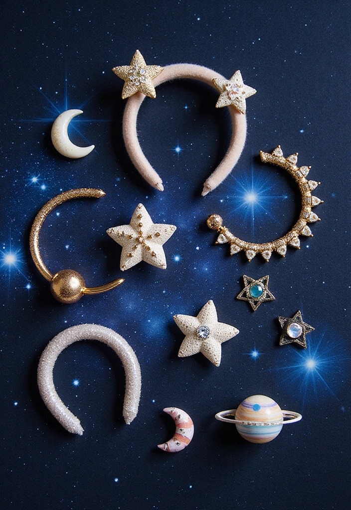 24 Aura Beauty Hairstyles That Glow With Celestial Vibes - 9. Celestial Accessories for Extra Flair