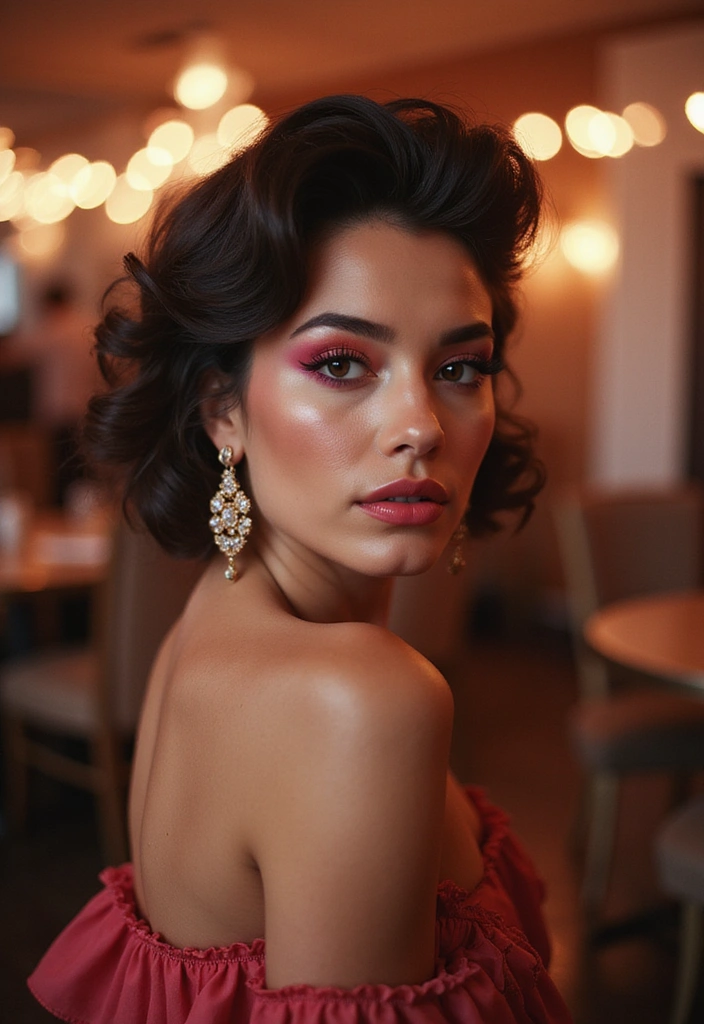 24 Dolled Up Makeup and Hair Looks Straight Out of a Vintage Dream - 11. Elegant 1980s Cocktail Style