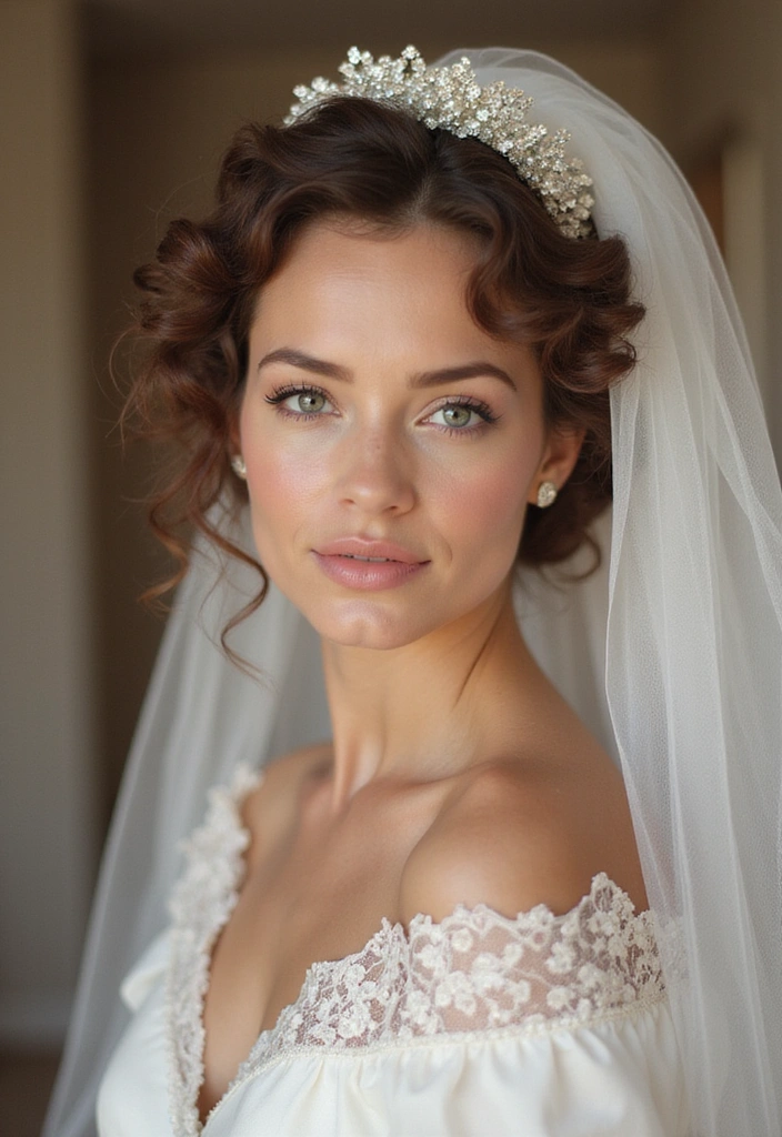 24 Dolled Up Makeup and Hair Looks Straight Out of a Vintage Dream - 15. Timeless 1980s Bridal Look