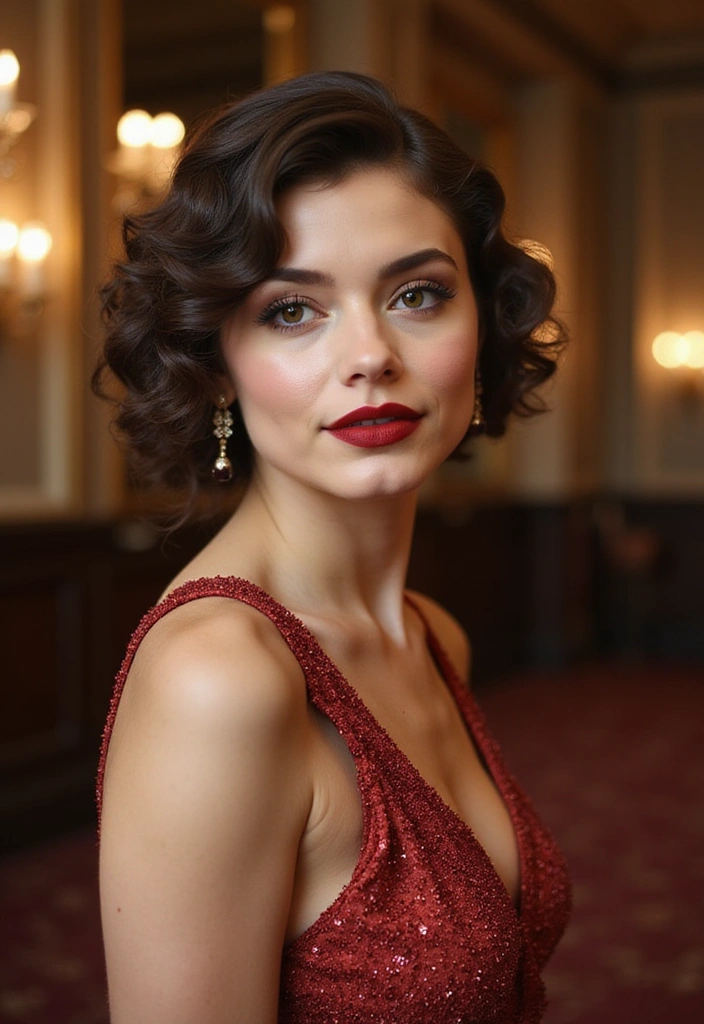 24 Dolled Up Makeup and Hair Looks Straight Out of a Vintage Dream - 16. Elegant 1930s Evening Gown Glam
