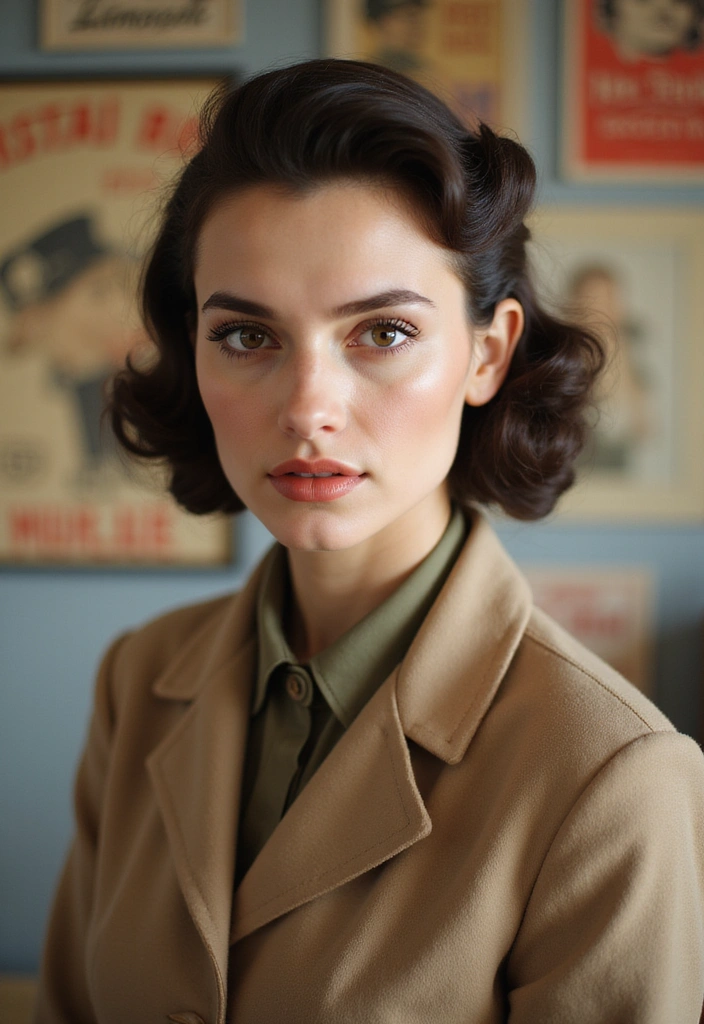 24 Dolled Up Makeup and Hair Looks Straight Out of a Vintage Dream - 17. Chic 1940s Wartime Style