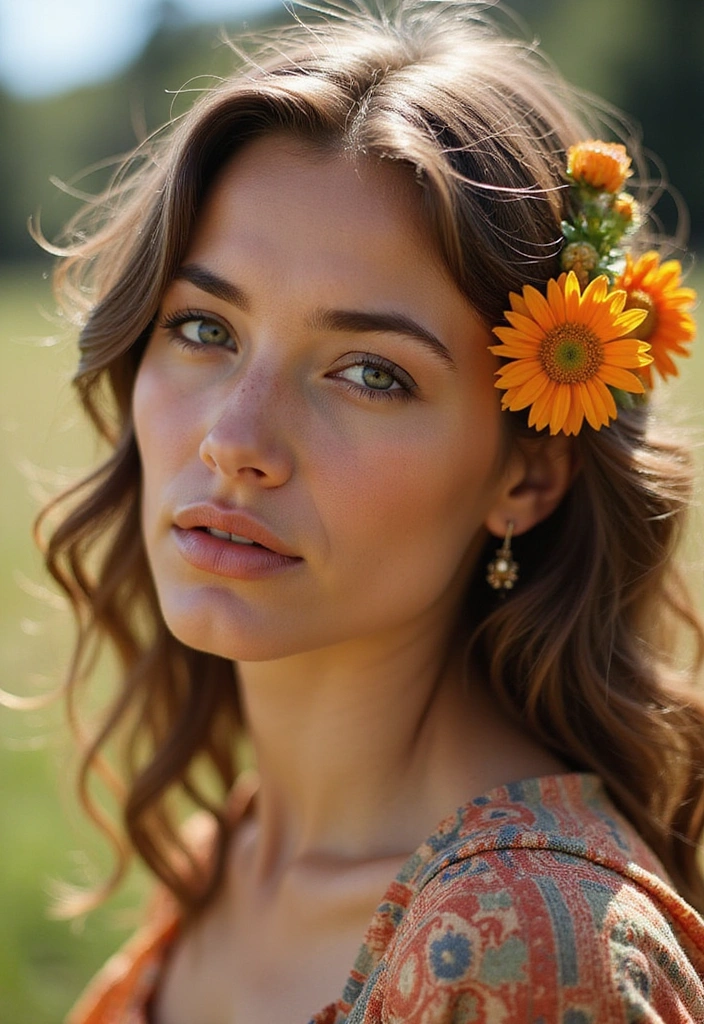 24 Dolled Up Makeup and Hair Looks Straight Out of a Vintage Dream - 4. Enchanting 1970s Boho Vibes