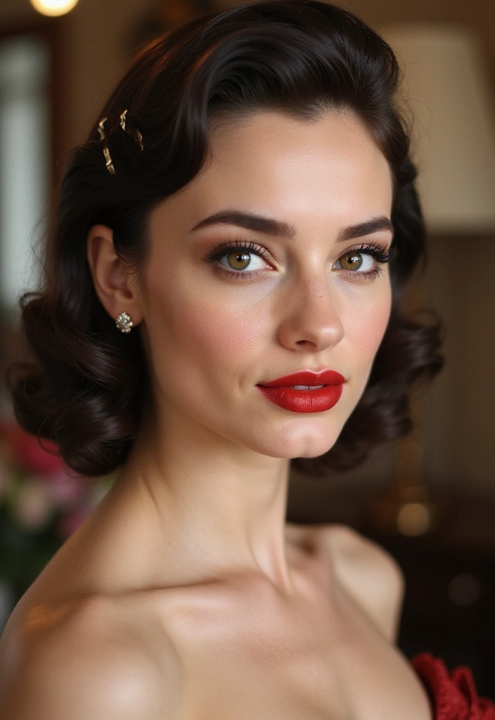 24 Dolled Up Makeup and Hair Looks Straight Out of a Vintage Dream - 6. Romantic 1940s Hollywood Glam