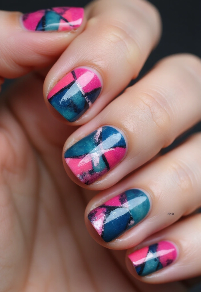 24 Player One-Inspired Nail Art for the Ultimate Gaming Babe - 16. Geometric Gaming