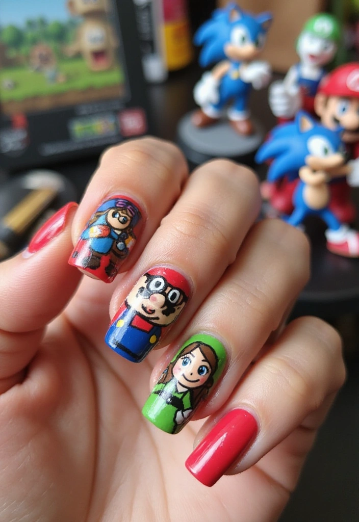24 Player One-Inspired Nail Art for the Ultimate Gaming Babe - 2. Character Craze