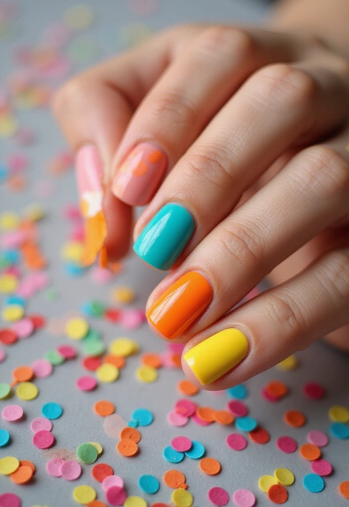 24 Trendy Birthday Nails That'll Steal the Show at Your Celebration! - 10. Color Blocked Nails