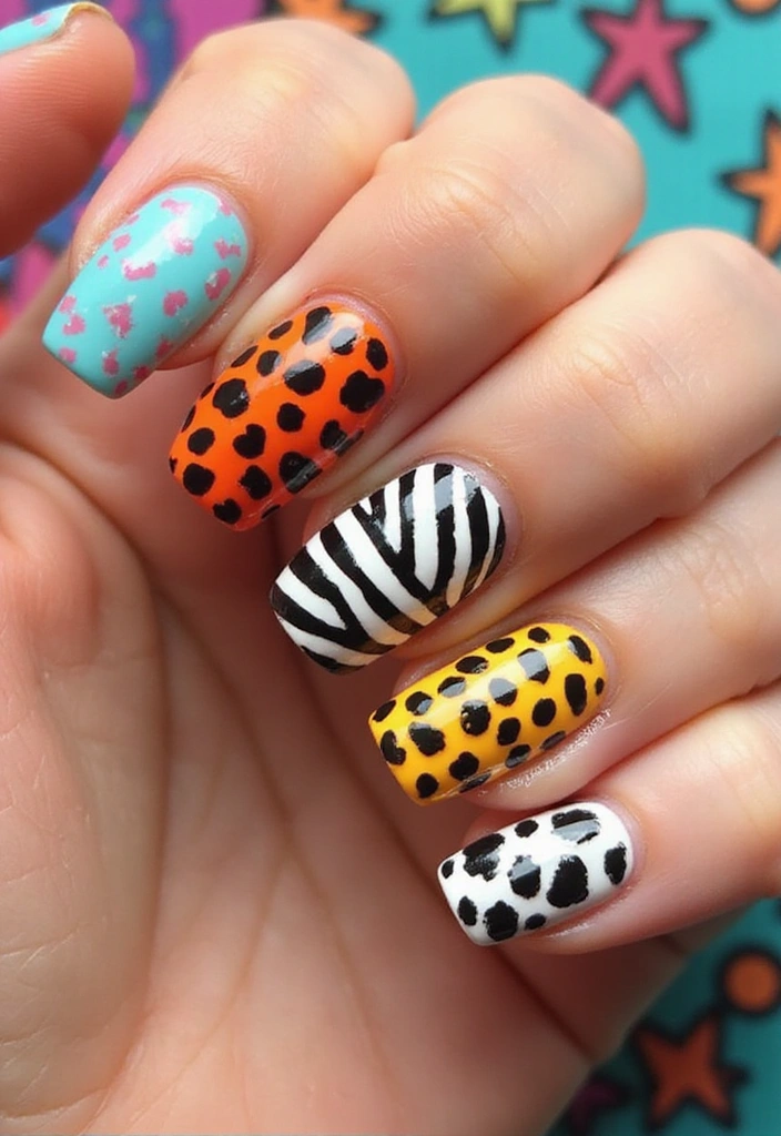 24 Trendy Birthday Nails That'll Steal the Show at Your Celebration! - 11. Cute Animal Prints