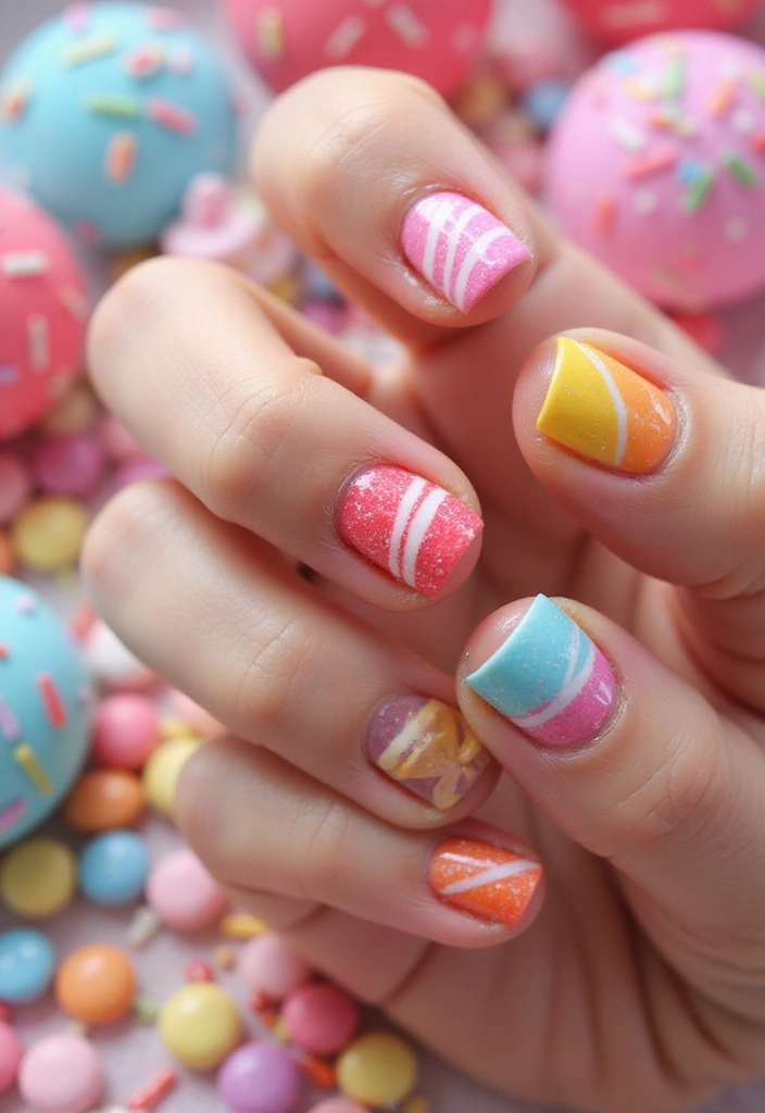 24 Trendy Birthday Nails That'll Steal the Show at Your Celebration! - 15. Sweet Candy Stripes