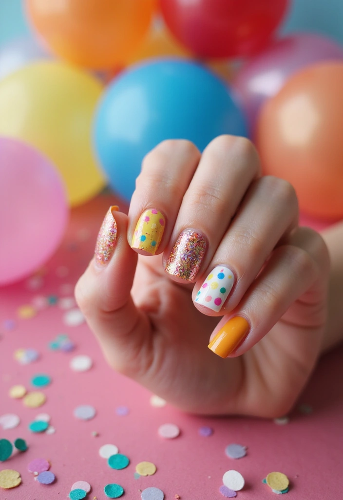 24 Trendy Birthday Nails That'll Steal the Show at Your Celebration! - 21. Confetti Party Nails