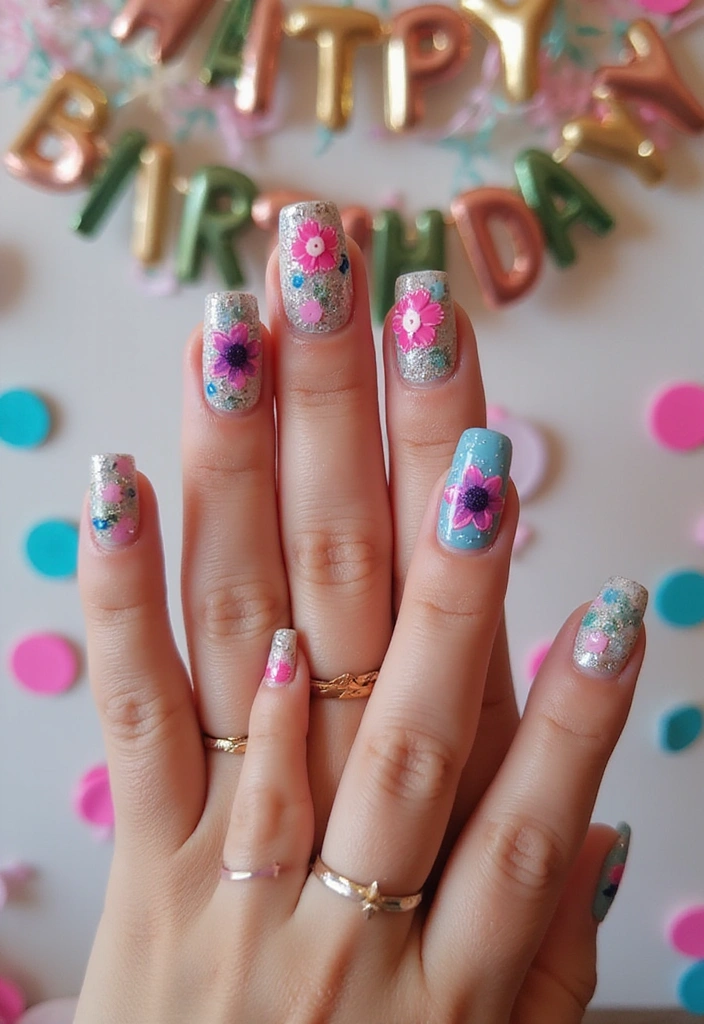 24 Trendy Birthday Nails That'll Steal the Show at Your Celebration! - 24. Birthday Nails with a Twist