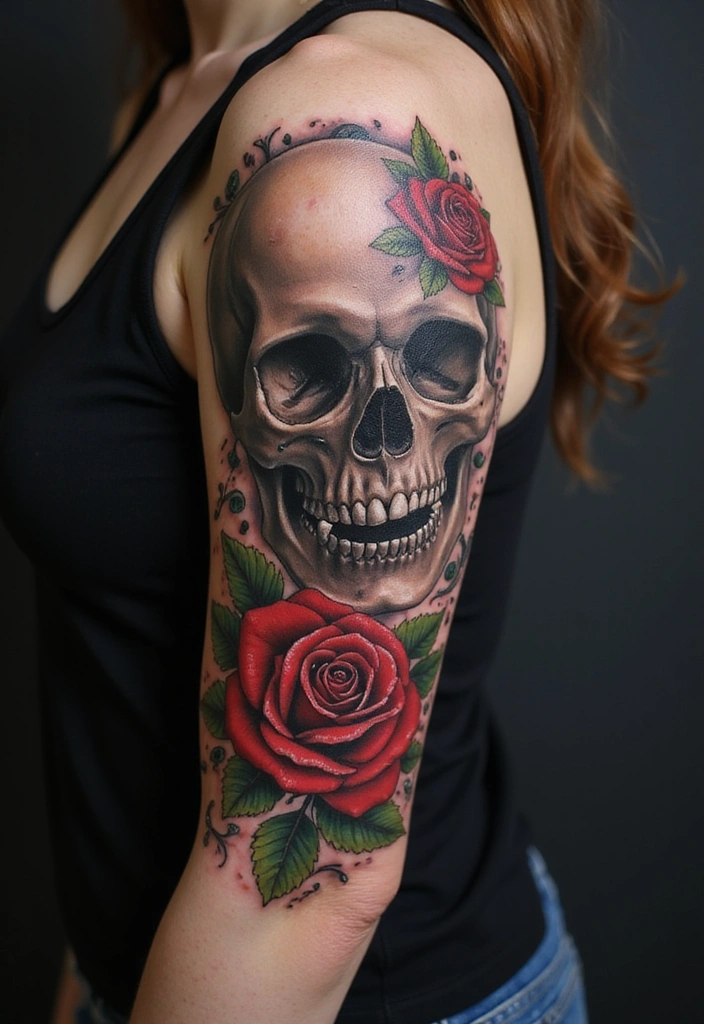25 Bold Tattoos for Female Baddies That Speak Volumes (You’ll Love #3!) - 7. Edgy Skull Designs