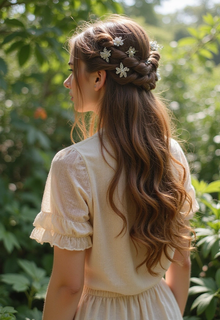 25 Castlecore Hairstyles That Belong in a Fantasy Film - 3. Whimsical Half-Up Fairy Twists