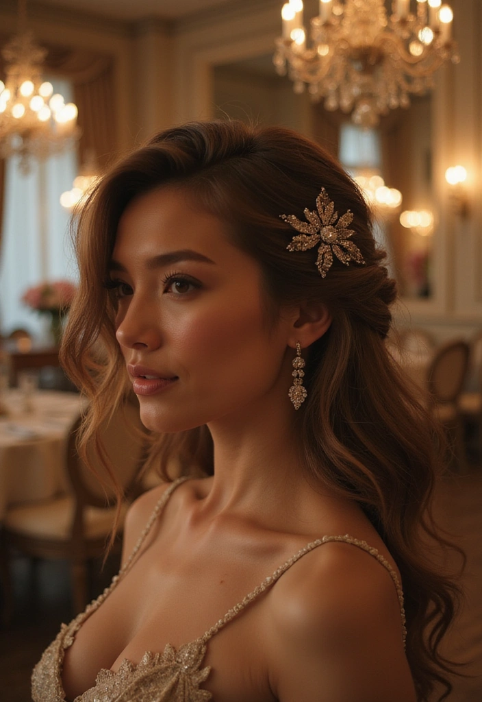 25 Castlecore Hairstyles That Belong in a Fantasy Film - 5. Mystical Side-Swept Elegance
