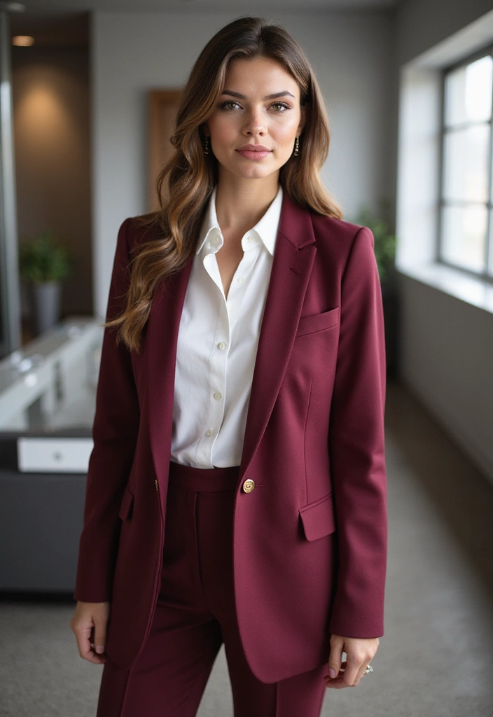 25 Cherry Coded Outfits That Tastefully Blend Fashion and Flavor! - 14. Cherry Workwear
