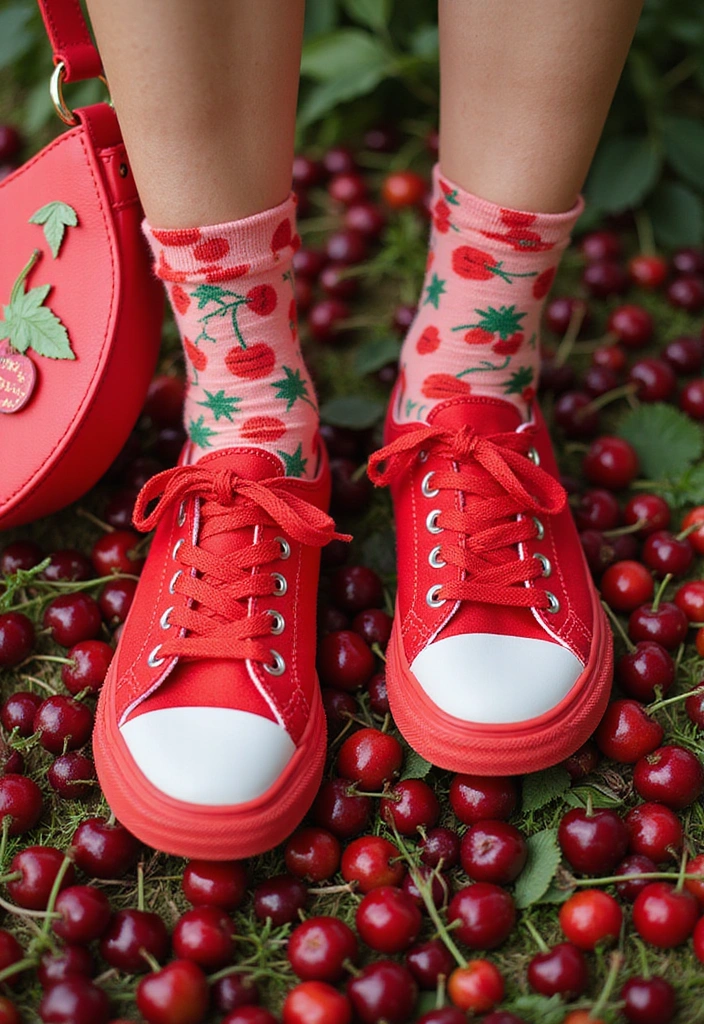25 Cherry Coded Outfits That Tastefully Blend Fashion and Flavor! - 6. Cherry-Inspired Footwear