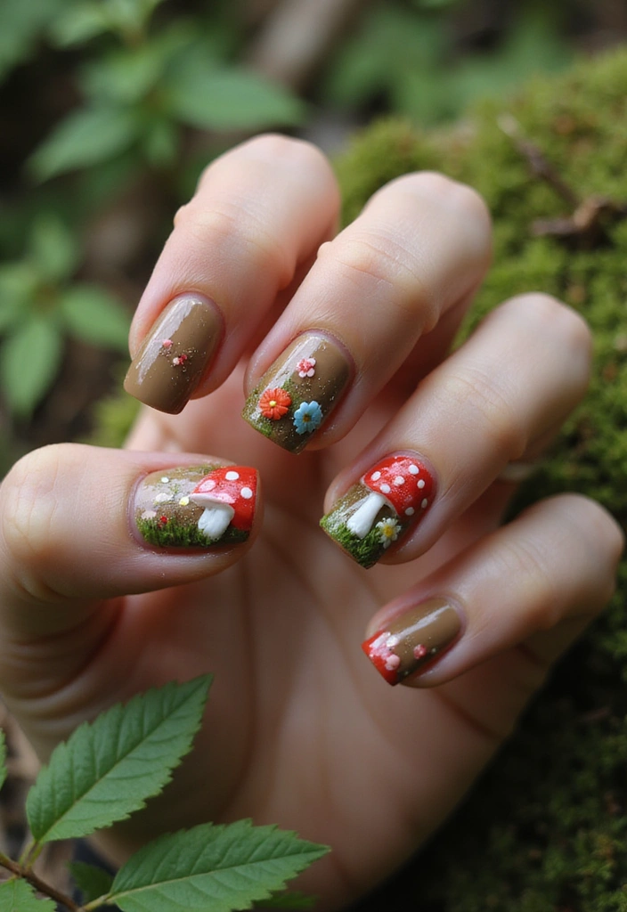 25 Creative Fairytale Nails Ideas to Enchant Your Friends! - 12. Forest Fairy