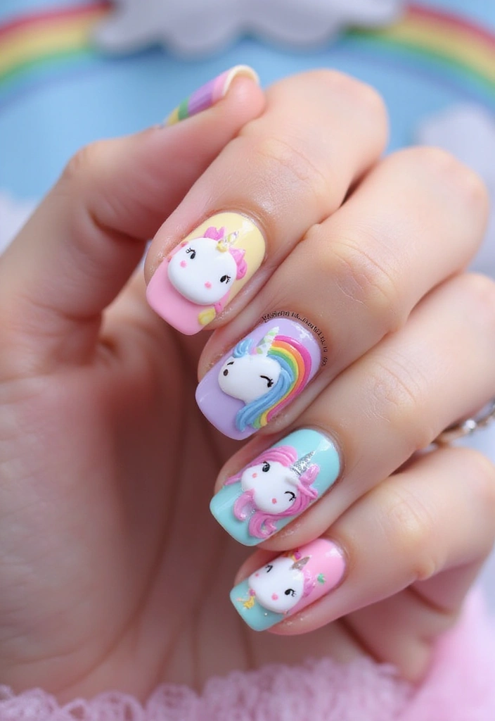 25 Creative Fairytale Nails Ideas to Enchant Your Friends! - 14. Unicorn Dreams