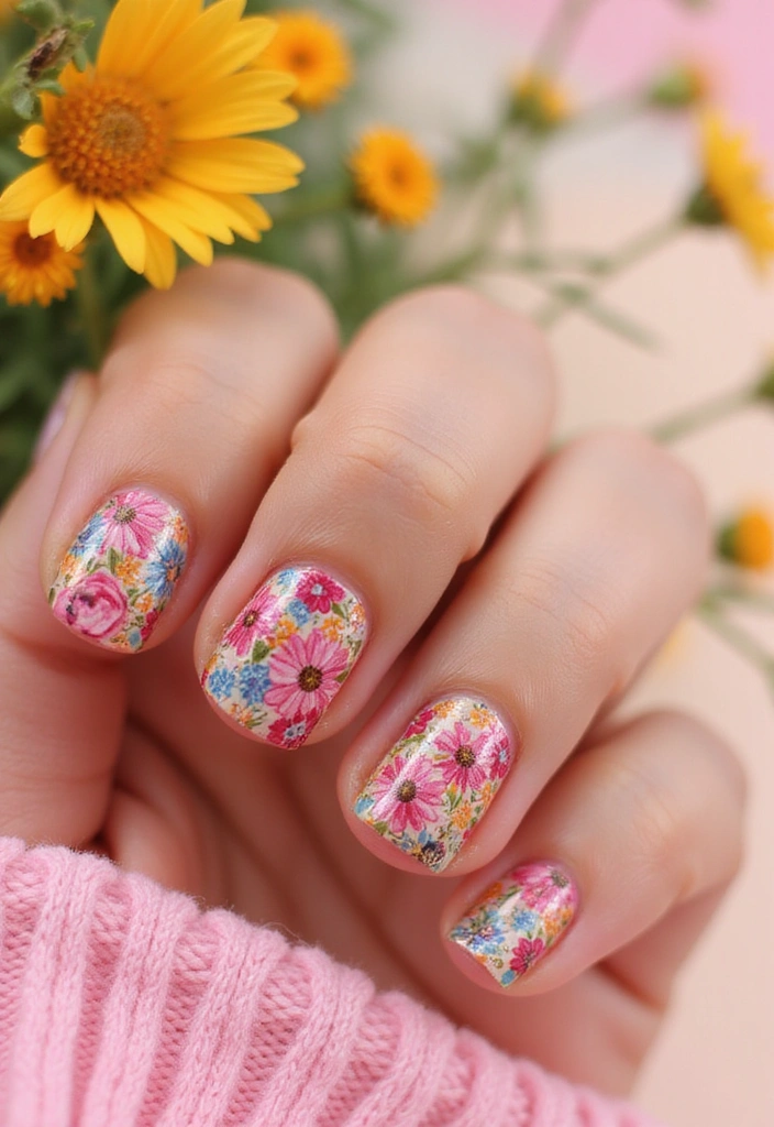 25 Creative Fairytale Nails Ideas to Enchant Your Friends! - 18. Fairytale Garden