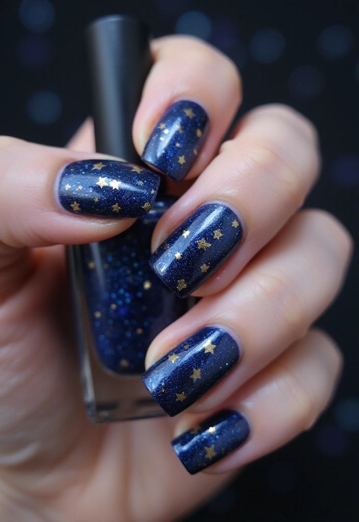 25 Creative Fairytale Nails Ideas to Enchant Your Friends! - 20. Starlit Sky