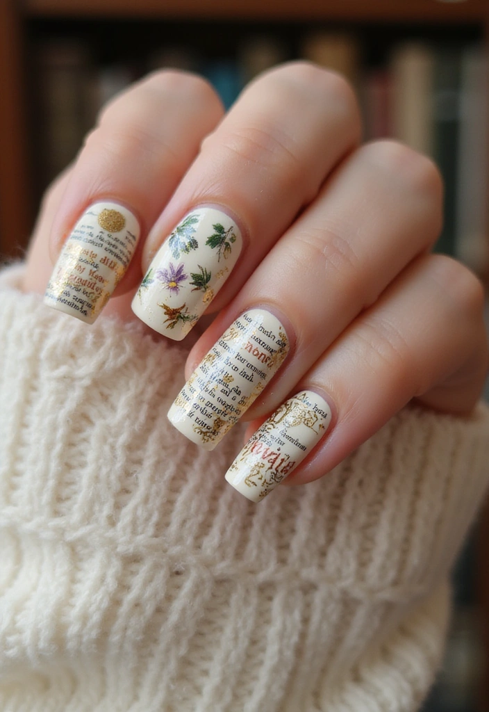 25 Creative Fairytale Nails Ideas to Enchant Your Friends! - 22. Fairy Tale Books
