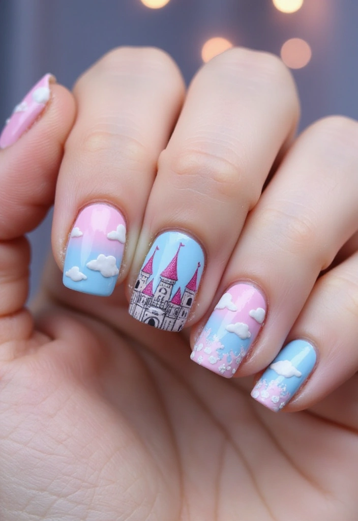 25 Creative Fairytale Nails Ideas to Enchant Your Friends! - 3. Fairytale Castle