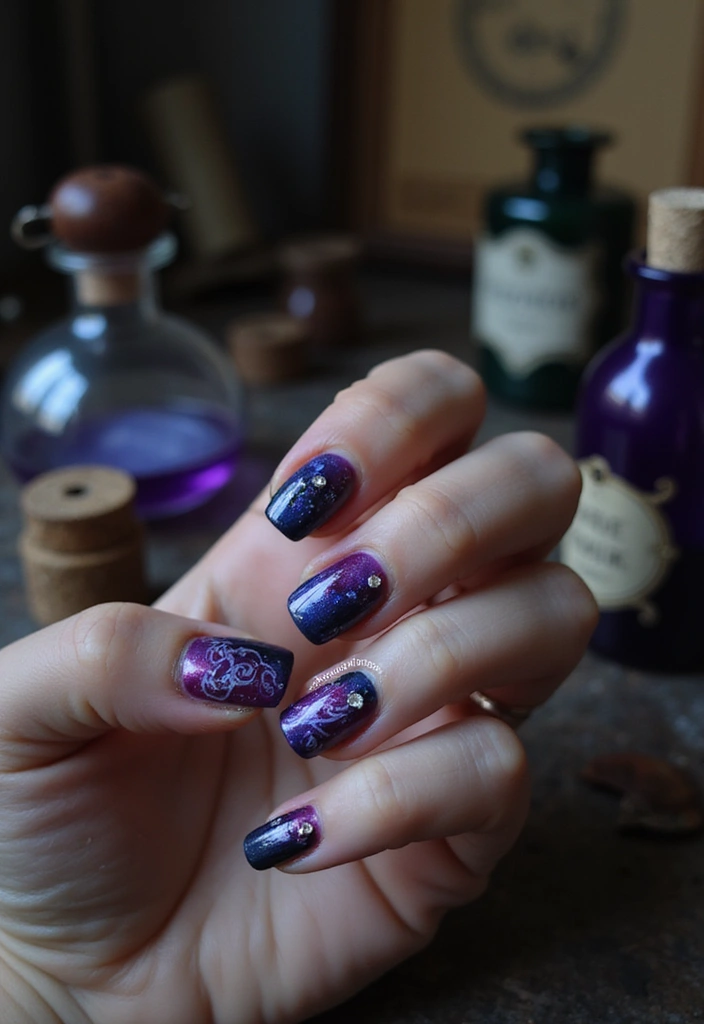 25 Creative Fairytale Nails Ideas to Enchant Your Friends! - 5. Wizard’s Potion
